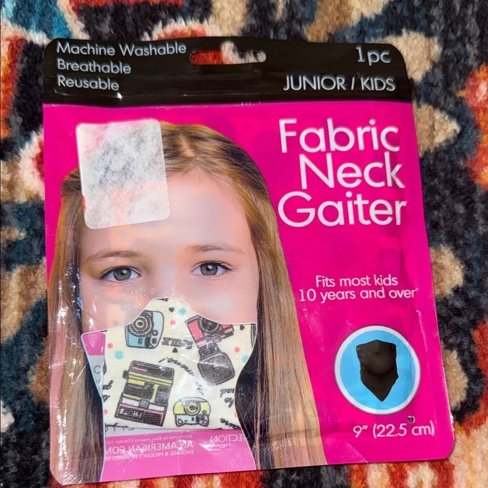 Kids Fabric Neck Gaiter with Fun Print 9”